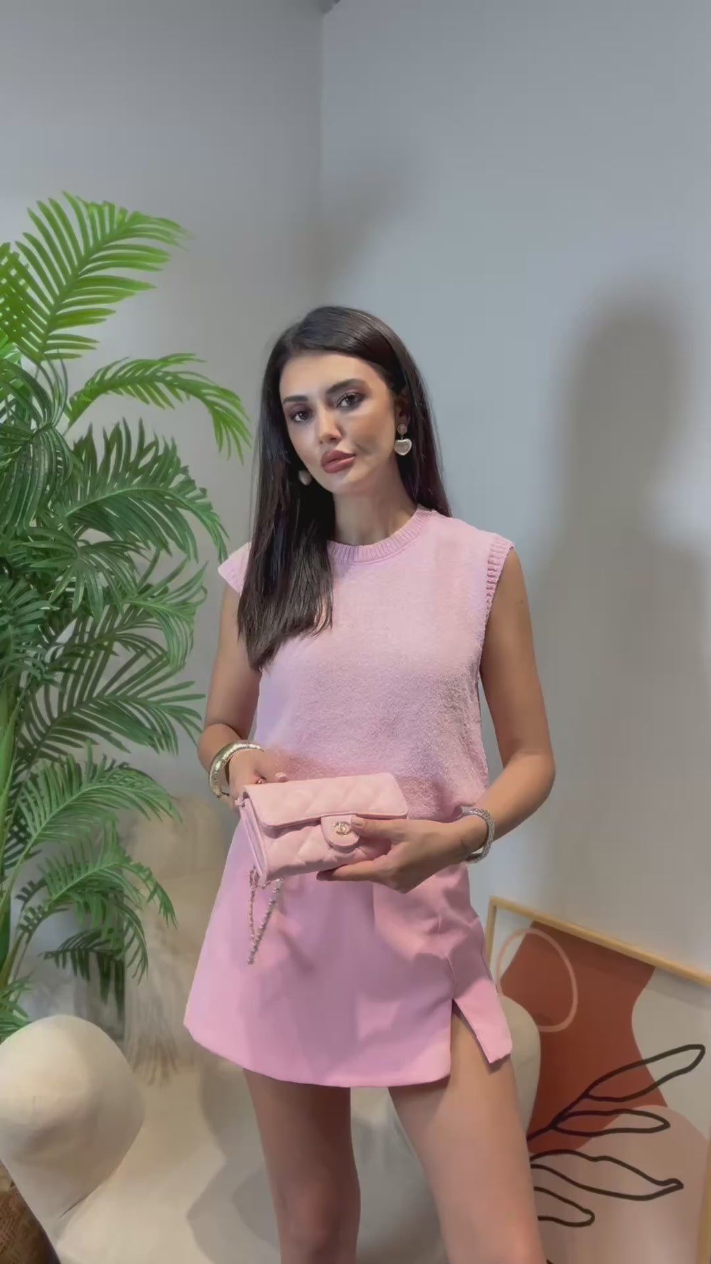 PEMBE TRİKO SÜVETER